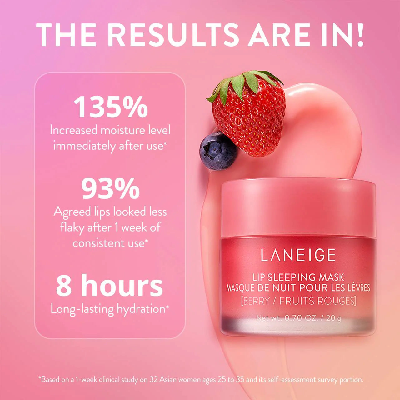 03 Laneige Lip Sleeping Mask / Hidratación intensa con Vitamina C - Suaviza y proporciona elasticidad a tus labios