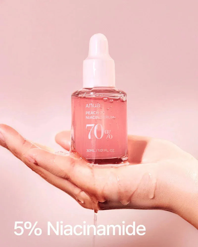 04 Anua Peach 70% Serum Niacinamida  /Serum Hidratante y aclarante para mejorar el tono y luminosidad de la piel